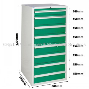 Euroslide Storage Cabinet 8 Drawer 1200mm Type 2